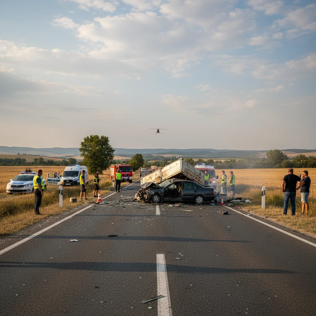 Trafic blocat și intervenție de urgență la fața locului