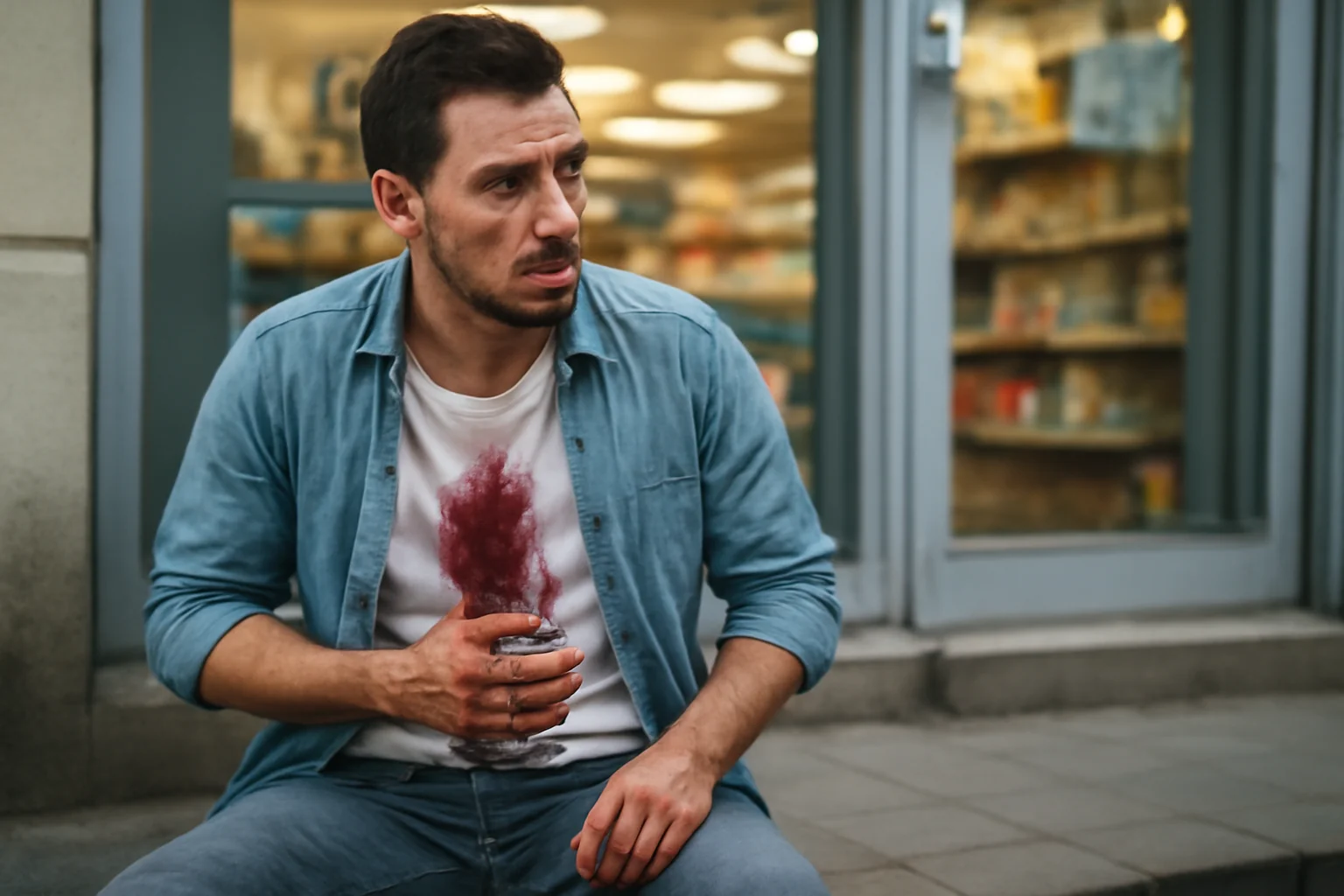 un bărbat rănit grav