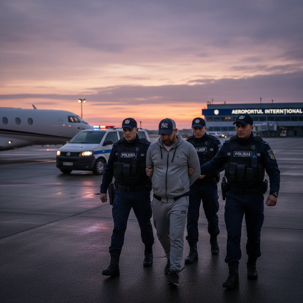 Urmărit internațional condamnat la închisoare, adus în țară de polițiștii din Gorj