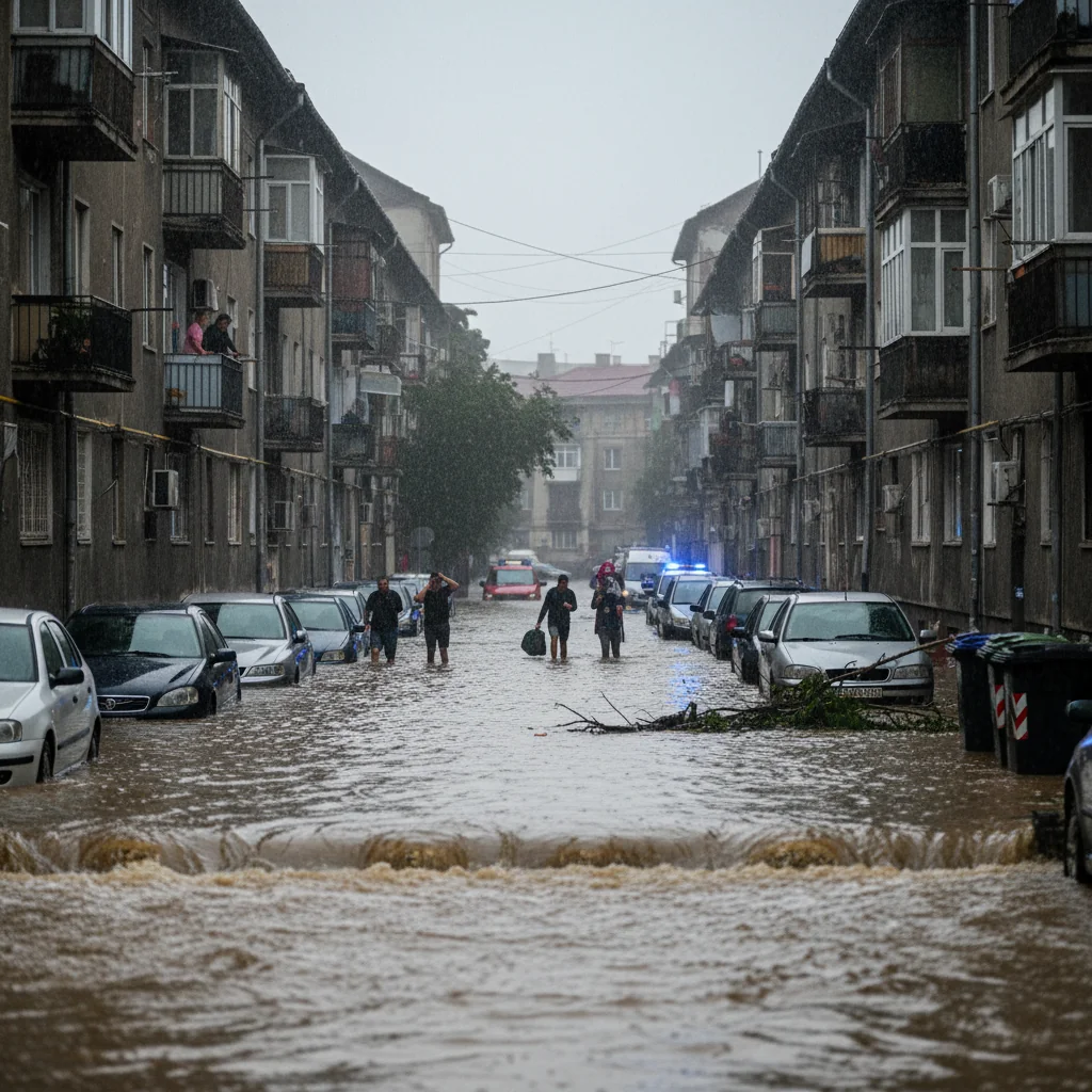Viituri pe pârâul Primăverii: Strada Primăverii din Târgu Jiu, afectată de inundații