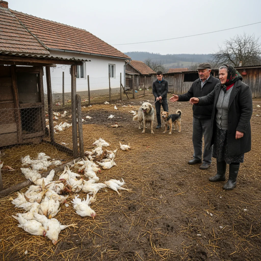 Zeci de găini atacate și ucise de câini în comuna Fărcășești