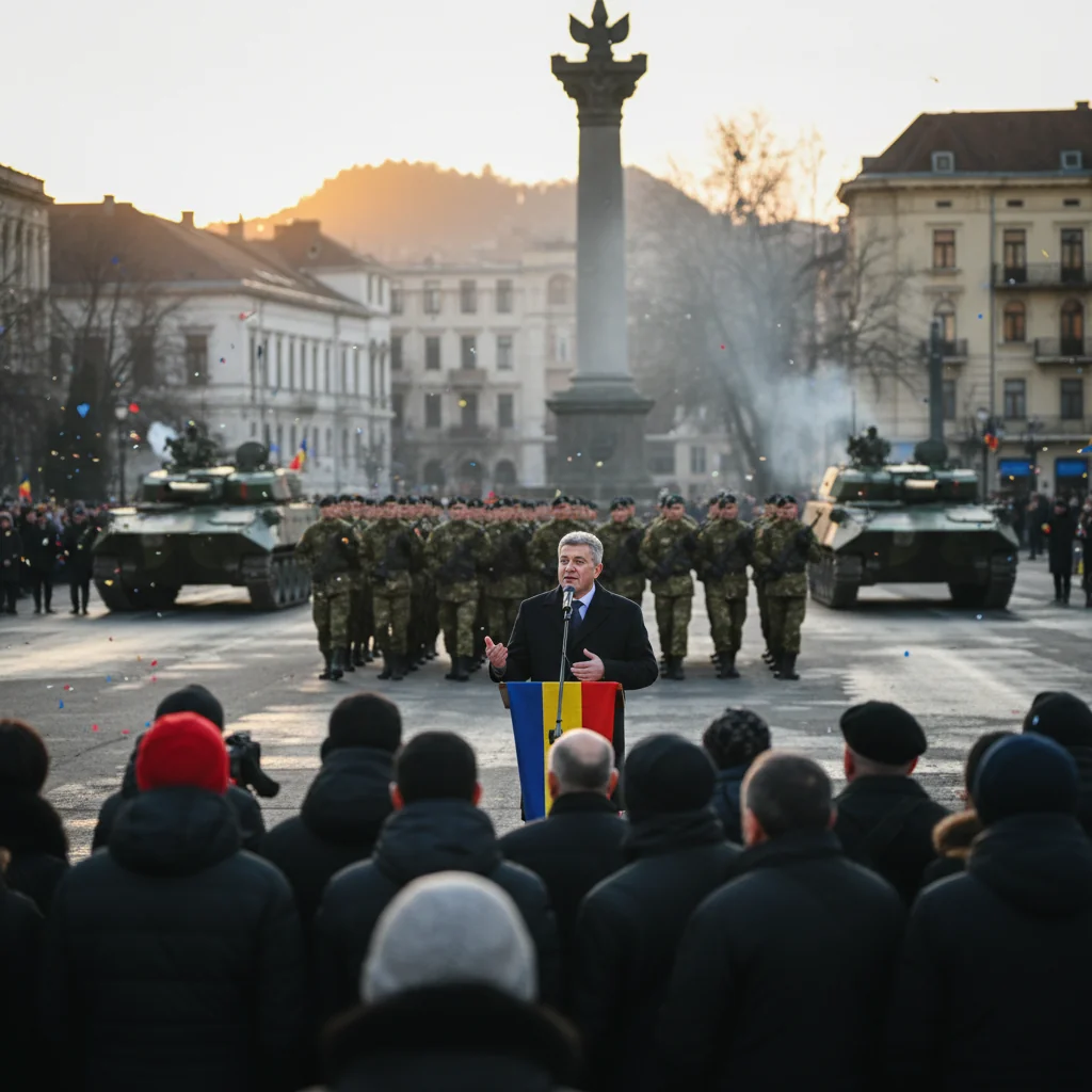 Ziua Națională sărbătorită la Târgu Jiu prin discursul primarului Romanescu și parada militară